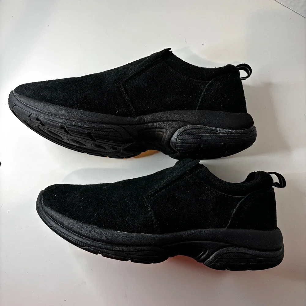 Earth Shoe Gannon 6 Slip On Men Size 10 Black Suede Leather Casual Loafers